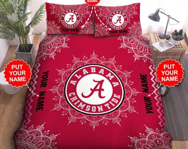 Alabama Crimson Tide Bedroom Bedding Ensemble Duvet Cover Set Home Decor Ver 2