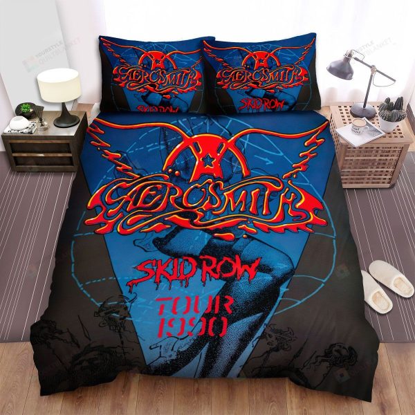 Aerosmith Skid Row Tour 1990 Poster Home Collection Bedding Set Bedroom Decor