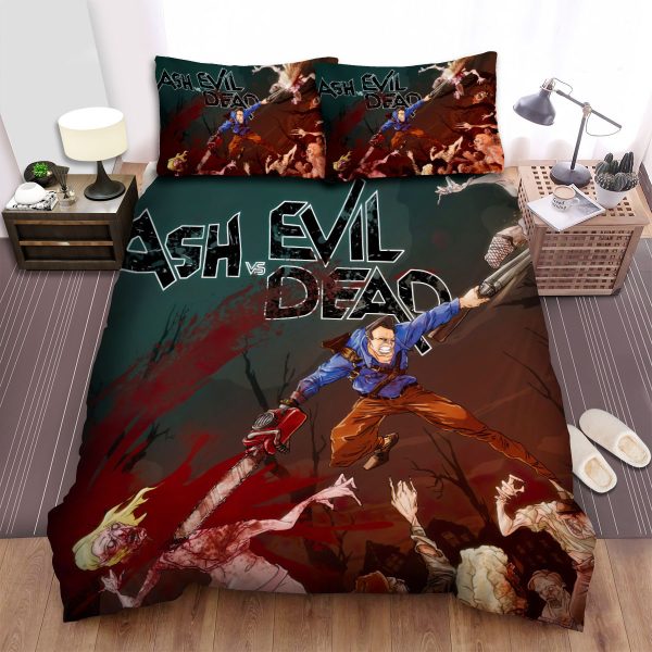 Ash Vs Evil Dead (2015-2018) Movie Illustration 3 Bedroom Bedding Ensemble Duvet Cover Set Home Decor