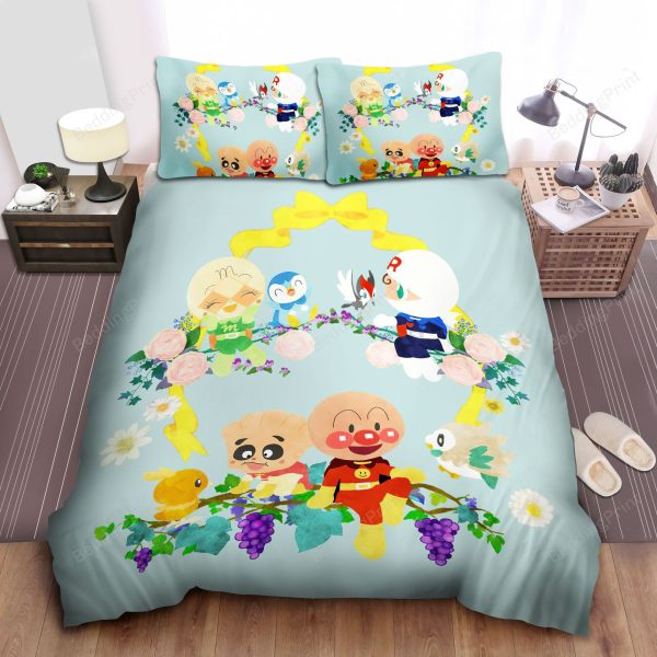 Anpanman With Flowers & Birds Home Collection Bedding Set Bedroom Decor