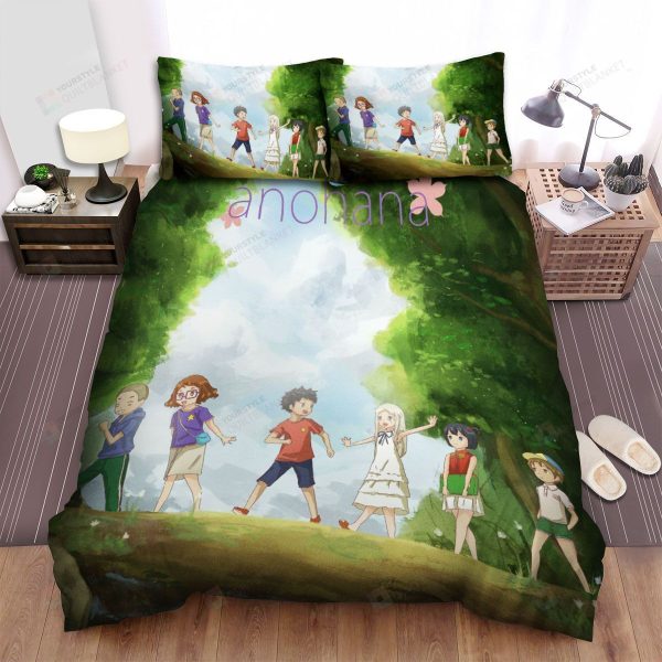 Anohana: The Flower We Saw That Day Characters Childhood Bedroom Bedding Ensemble Duvet Cover Set Home Decor