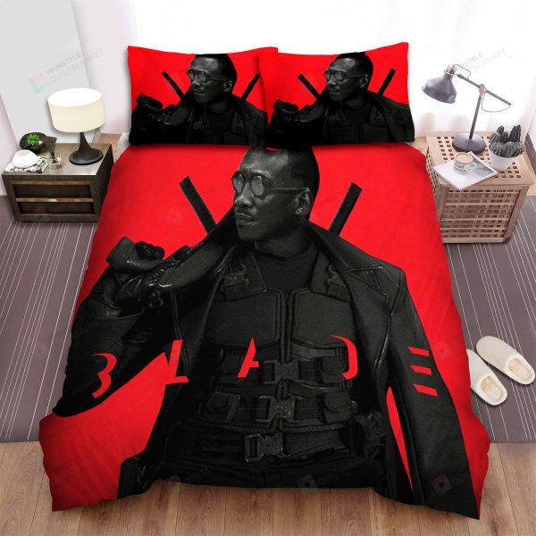 Blade Ii (2002) Black Suit Red Background Movie Poster Home Collection Bedding Set Bedroom Decor