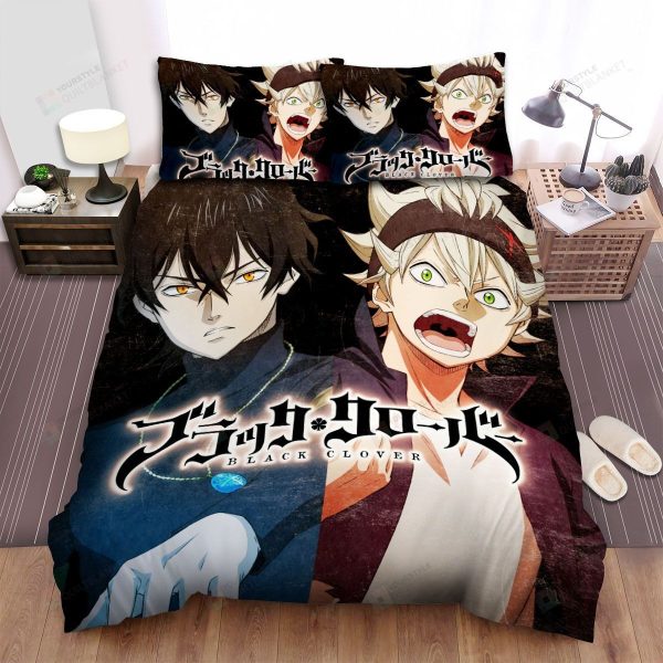 Black Clover Anime Asta And Yuno Bedroom Bedding Ensemble Duvet Cover Set Home Decor