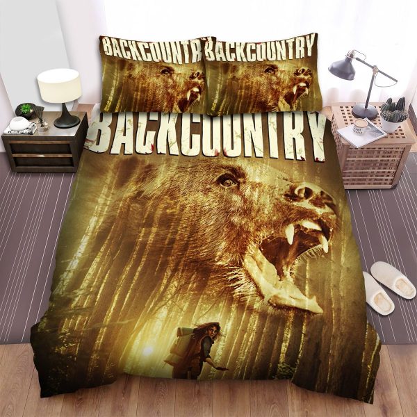 Backcountry (i) Run Away From The Huge Bear Movie Poster Bedding Ensemble Duvet Cover Set Bedroom Decor