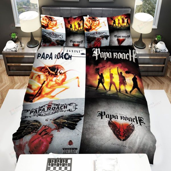 4in1 Album Cover Photo Papa Roach Bedding Ensemble Duvet Cover Set Bedroom Decor