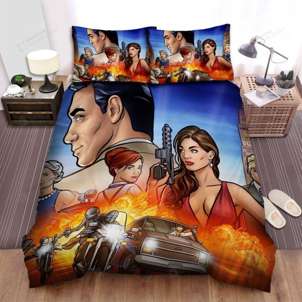 Archer Season 11 Poster Bedroom Bedding Ensemble Duvet Cover Set Home Decor
