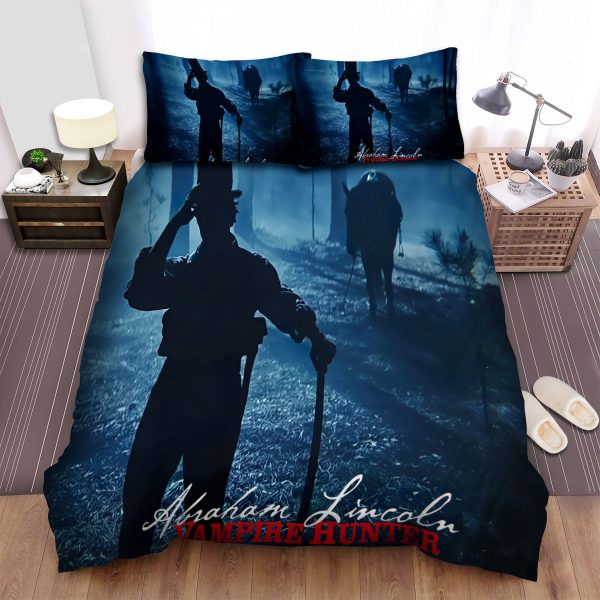 Abraham Lincoln: Vampire Hunter (2012) Two Men's Shadows Movie Poster Bedding Ensemble Duvet Cover Set Bedroom Decor