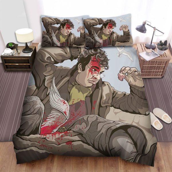 Bad Taste Art Of The Main Actor With Blood A Film By Peter Jackson Movie Art Bedding Ensemble Duvet Cover Set Bedroom Decor