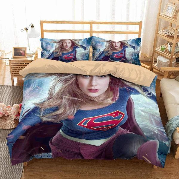 3d Supergirl 1 Bedroom Bedding Ensemble Duvet Cover Set Home Decor