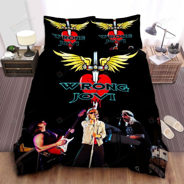 Bon Jovi Tribute Band Wrong Jovi Bedding Ensemble Duvet Cover Set Bedroom Decor