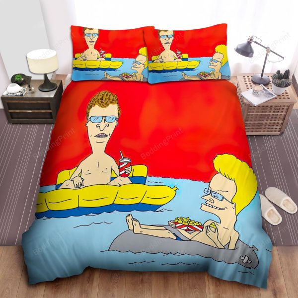 Beavis And Butt-head Summer Vacation Vibe Home Collection Bedding Set Bedroom Decor