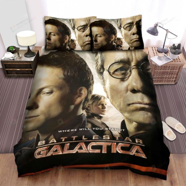 Battlestar Galactica (2004-2009) Where Will You Stand Movie Poster Bedding Ensemble Duvet Cover Set Bedroom Decor