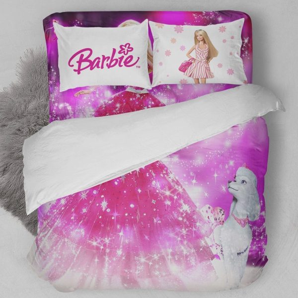 Barbie Doll Bedroom Bedding Ensemble Duvet Cover Set Home Decor