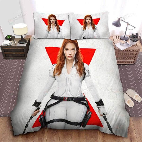 Black Widow - Black Widow In White Suit Bedding Ensemble Duvet Cover Set Bedroom Decor