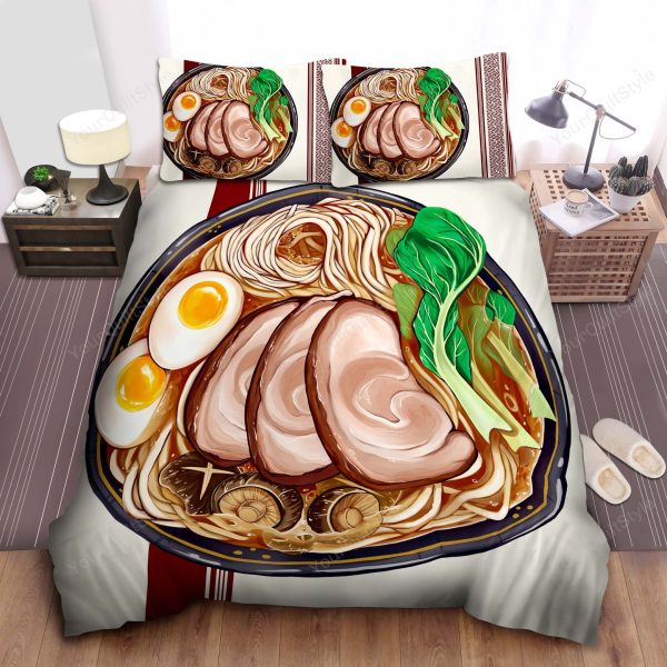 Bowl Of Ramen In Anime Art Style Home Collection Bedding Set Bedroom Decor
