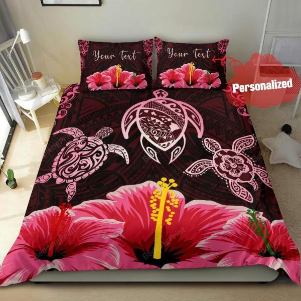 3d Sea Turtle Hibiscus Home Collection Bedding Set Bedroom Decor