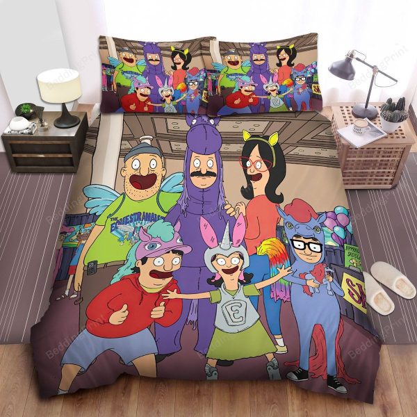 Bob's Burgers In The Equestranauts Episode Bedding Ensemble Duvet Cover Set Bedroom Decor