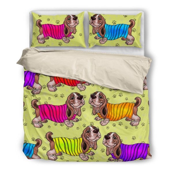 Basset Hound Bedding Ensemble Duvet Cover Set Bedroom Decor