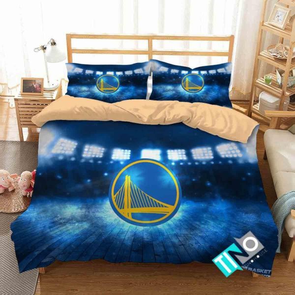 3d Nba Golden State Warriors Logo Bedroom Bedding Ensemble Duvet Cover Set Home Decor