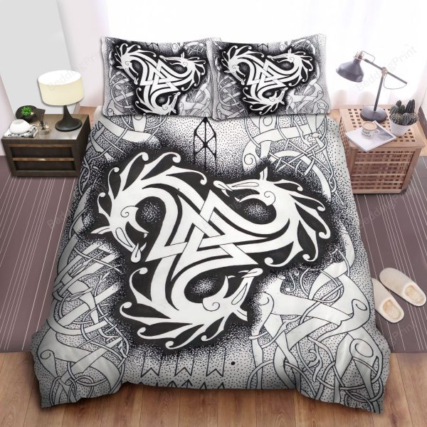 Ancient Viking Symbols Design All Over Print Home Collection Bedding Set Bedroom Decor