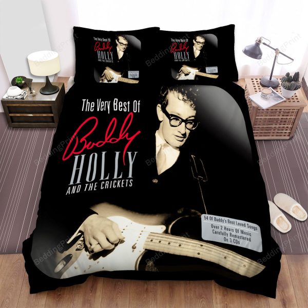 Buddy Holly The Very Best Of Buddy Holly And The Crickets Album Cover Bedroom Bedding Ensemble Duvet Cover Set Home Decor