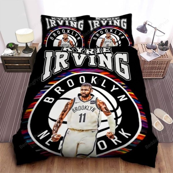 Brooklyn Nets Kyrie Irving Digital Artwork Bedding Ensemble Duvet Cover Set Bedroom Decor