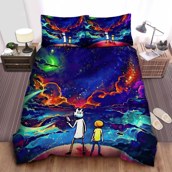Rick And Morty In Another Universe Painting Duvet Cover Bedroom Sets Comfortable Bedding Sets
