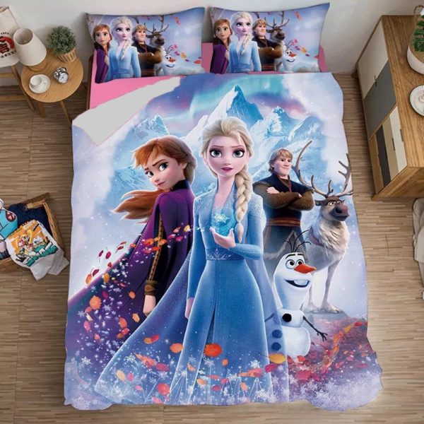 Frozen Anna Elsa Princess Duvet Cover Bedroom Sets Comfortable Bedding Sets