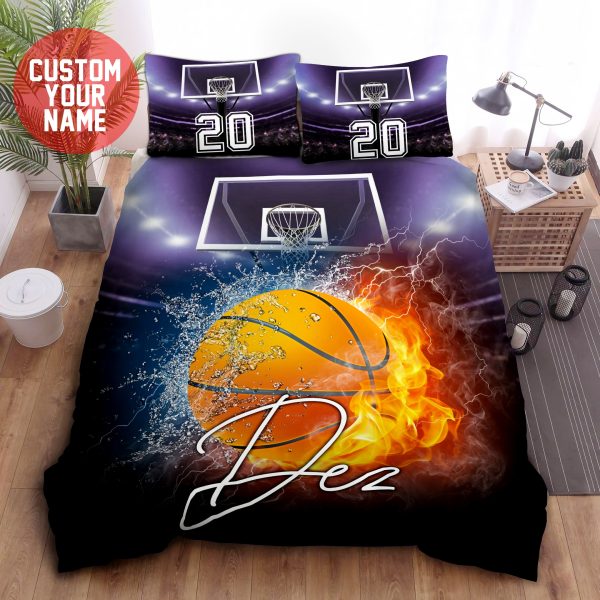Basketball Personalized Custom Name And Number Duvet Cover Bedroom Sets Comfortable Bedding Sets