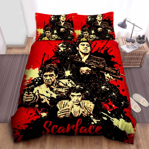 Scarface Tony Montana In Alternative Movie Poster Duvet Cover Bedroom Sets Comfortable Bedding Sets