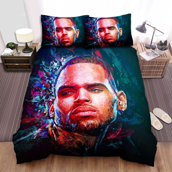 Chris Brown Digital Artwork Duvet Cover Bedroom Sets Comfortable Bedding Sets