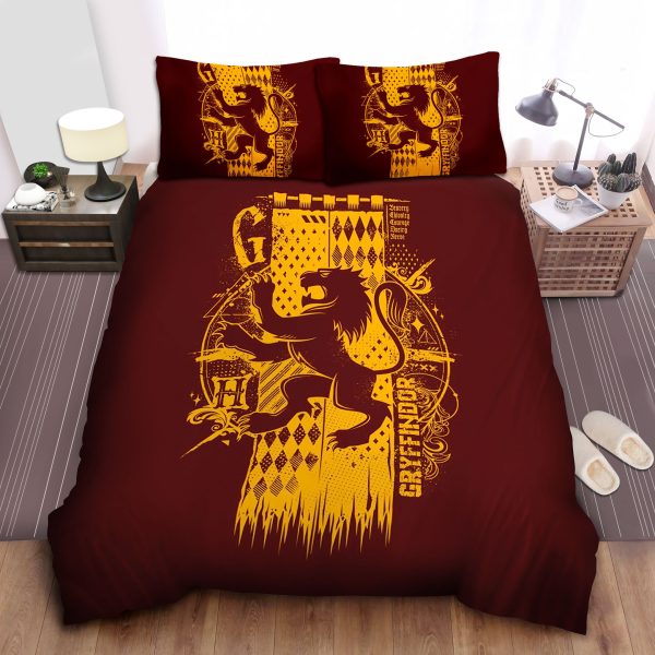 Harry Potter Symbol Of House Gryffindor Bravery Chivalry And Courage Duvet Cover Bedroom Sets Comfortable Bedding Sets