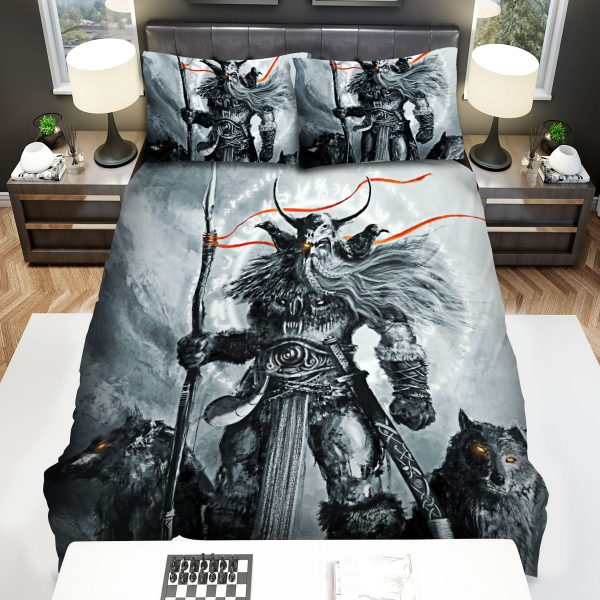 Norse Mythology God Odin & The Wolves Duvet Cover Bedroom Sets Comfortable Bedding Sets