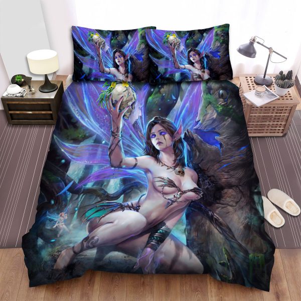 The Dark Fairy & A Skull Duvet Cover Bedroom Sets Comfortable Bedding Sets