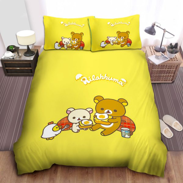 Rilakkuma Eating Toast With Friends Duvet Cover Bedroom Sets Comfortable Bedding Sets