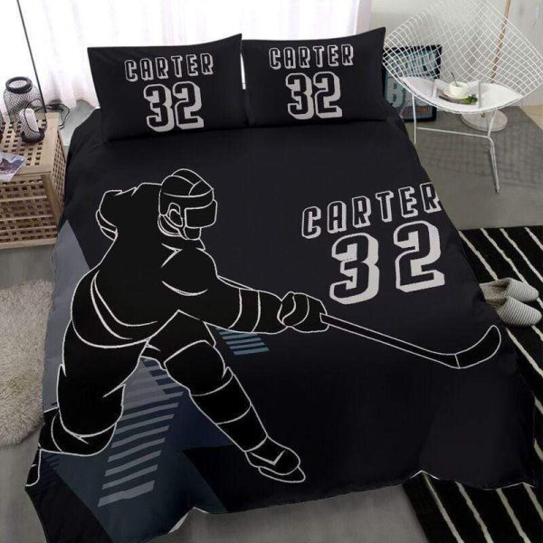 Hockey Player Custom With Your Name Duvet Cover Bedroom Sets Comfortable Bedding Sets