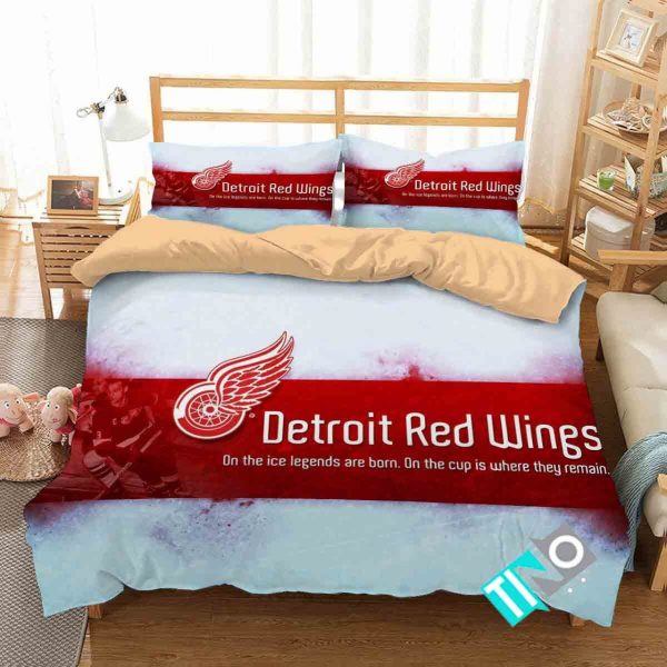 Nhl Detroit Red Wings 2 Logo 3ds V Duvet Cover Bedroom Sets Comfortable Bedding Sets