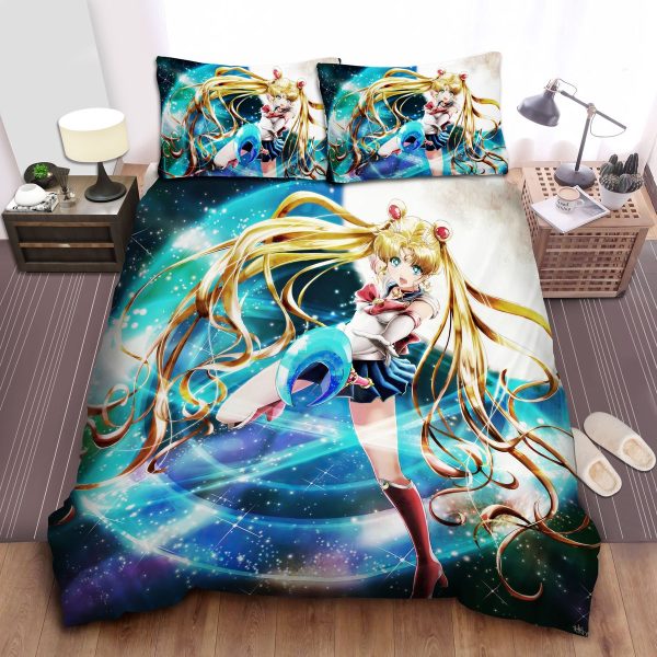Sailor Moon, Usagi Tsukino Using Moon Stick Duvet Cover Bedroom Sets Comfortable Bedding Sets