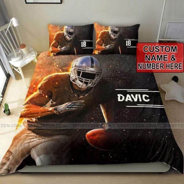 Football Player Custom With Your Name Duvet Cover Bedroom Sets Comfortable Bedding Sets
