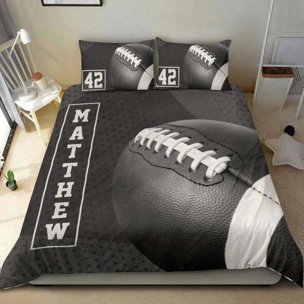 Football Vintage Custom With Your Name Duvet Cover Bedroom Sets Comfortable Bedding Sets