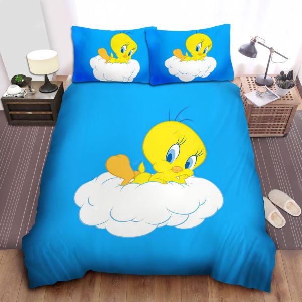Tweety From Looney Tunes, Lying On The Cloud Duvet Cover Bedroom Sets Comfortable Bedding Sets
