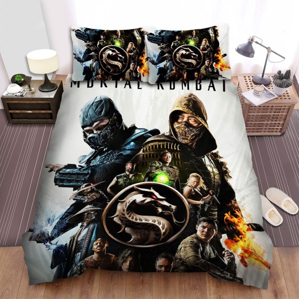 Mortal Kombat (2021) Movie Scorpion And Rain Poster Duvet Cover Bedroom Sets Comfortable Bedding Sets