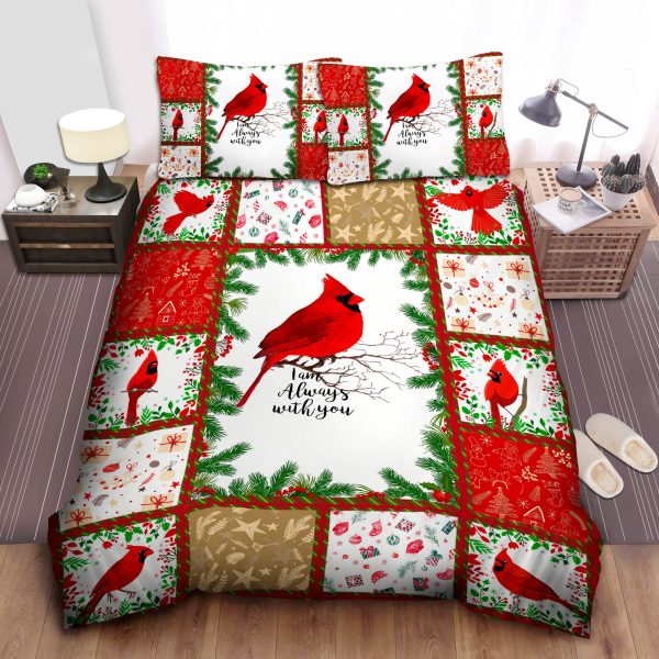 Red Cardinal Bird I Am Always With You Duvet Cover Bedroom Sets Comfortable Bedding Sets