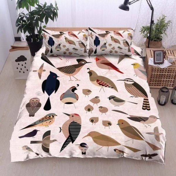 Bird Species Illustration Duvet Cover Bedroom Sets Comfortable Bedding Sets