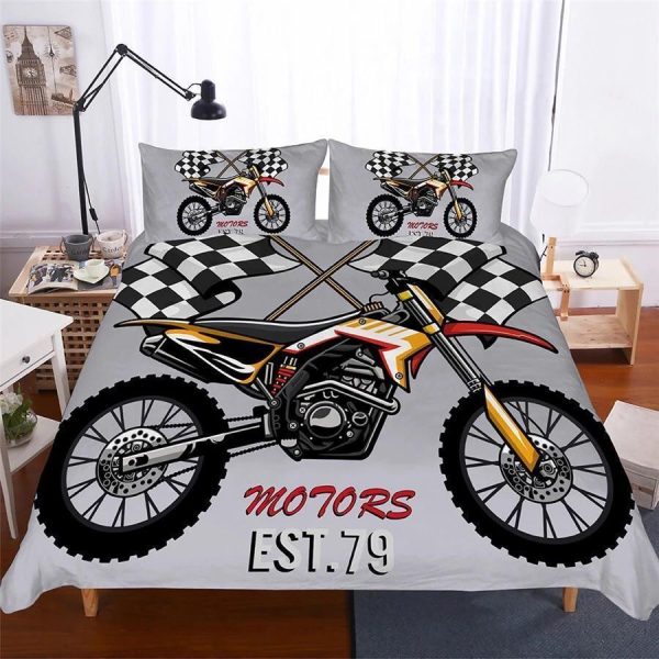 Dirt Bike Racing 3d Duvet Cover Bedroom Sets Comfortable Bedding Sets