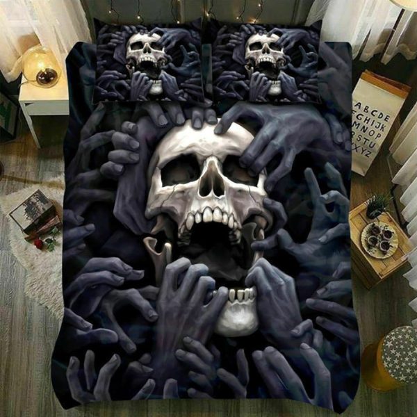 Smoking Skull - Gift For Halloween Duvet Cover Bedroom Sets Comfortable Bedding Sets