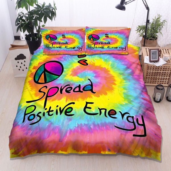 3D Hippie Tie Dye Spread Positive Energy Duvet Cover Bedroom Sets Comfortable Bedding Sets