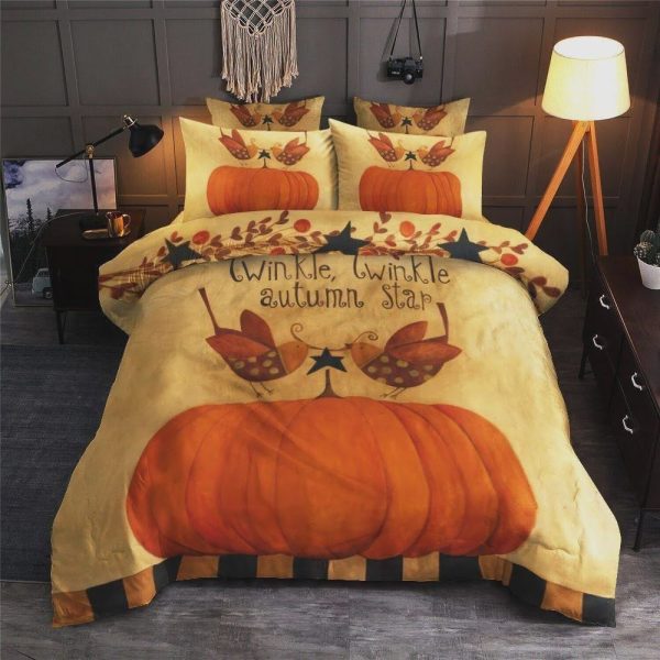Pumpkin Twinkle Twinkle Autumn Star Duvet Cover Bedroom Sets Comfortable Bedding Sets