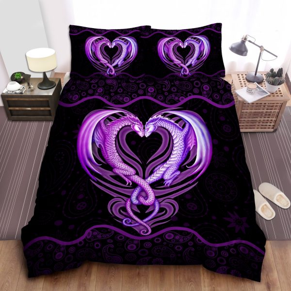 Loving Purple Dragon Duvet Cover Bedroom Sets Comfortable Bedding Sets