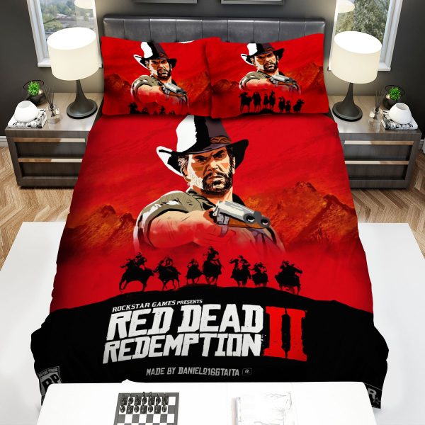 Red Dead Redemption 2 Characters Silhouette Duvet Cover Bedroom Sets Comfortable Bedding Sets